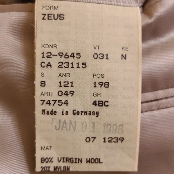 Vintage Hugo Boss Zeus Wool Double Breasted Sports Coat/Blazer - Picture 4 of 8